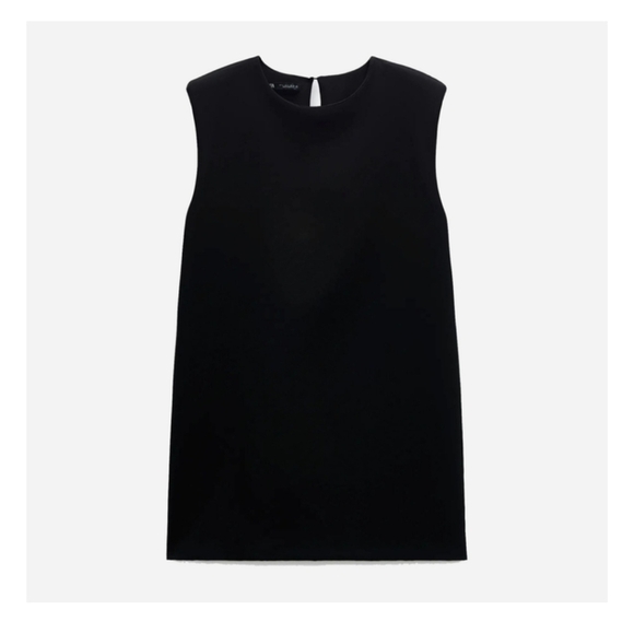 ZARA Shoulder Pad Mini Dress In Black. Size Medium NWT - Picture 14 of 14